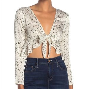 Open front tie crop top